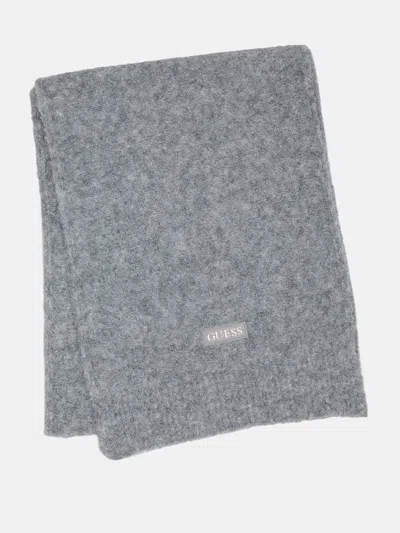 Guess Factory Logo Scarf In Gray
