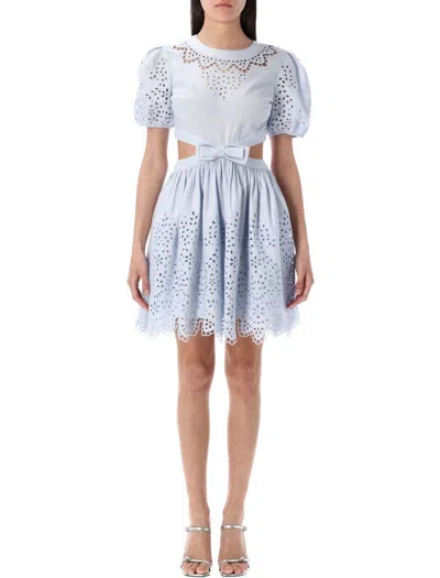 Self-portrait Cotton Sangallo Mini Dress In Multi