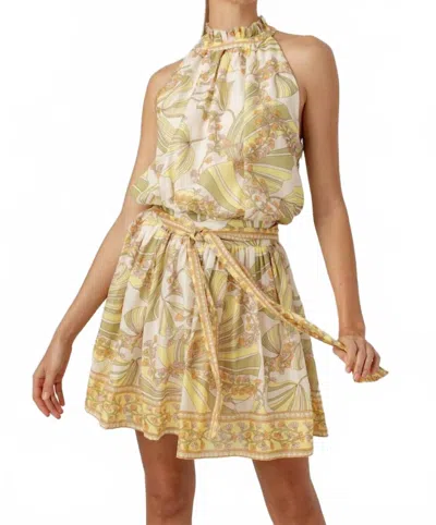 Sundays Printed Lizette Halter Mini Dress In Vintage Botanic In Multi