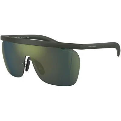 Giorgio Armani Black Acetate Sunglasses In Green