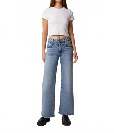 Edyson Conrad High Rise Long Wide Leg Jeans In Light Alki In White