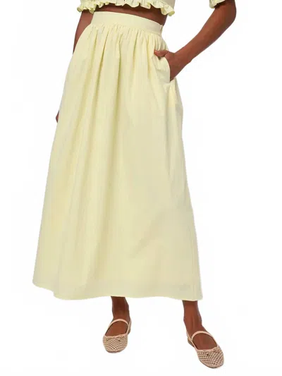 Lulus Caroline Poplin Skirt In Yellow In Multi