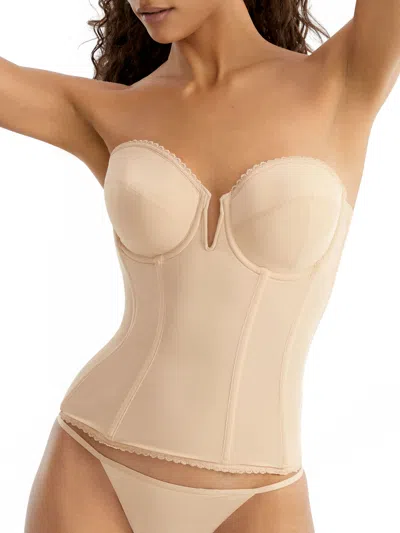 Dominique Women's Valerie V-wire Strapless Bustier In Brown