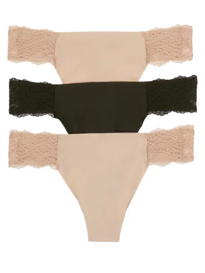 B.tempt'd By Wacoal B. Tempt'd By Wacoal Women's B. Bare Thong 3-pack In Multi