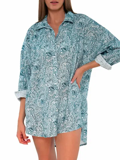 Sunsets Women's Delilah Shirt Cover-up In Animal Print