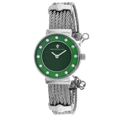 Christian Van Sant Women's Cavo Green Dial Watch In Brown