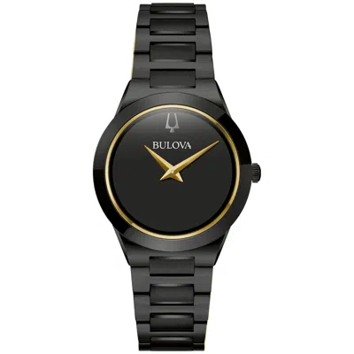 Bulova Modern Womens Black Stainless Steel Bracelet Watch 98l314