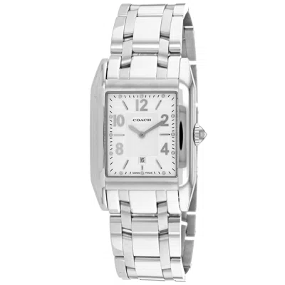 Coach Men's Commerce Root White Dial Watch In Silver