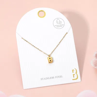 Fashnzfab -b- Stainless Steel Monogram Pendant Necklace - Gold, ~b~ In Multi