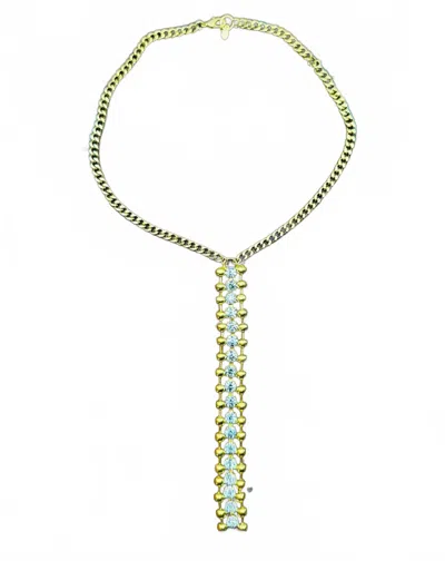 Yochi Dawn Drop Necklace In Gold In Green