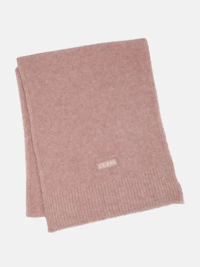 Guess Factory Logo Scarf In Pink