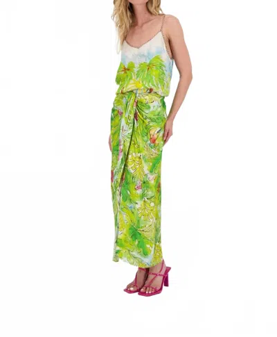 Me369 Luna Tie Front Skirt In Pura Vida In Green