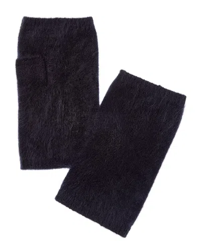 Amicale Cashmere Brushed Cashmere Armwarmers In Black