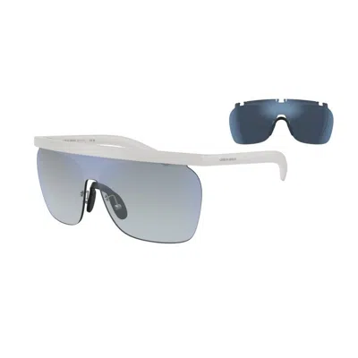 Giorgio Armani White Acetate Sunglasses In Multi