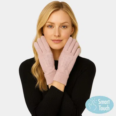 Fashnzfab Classic Knit Winter Touch Smart Gloves In Pink