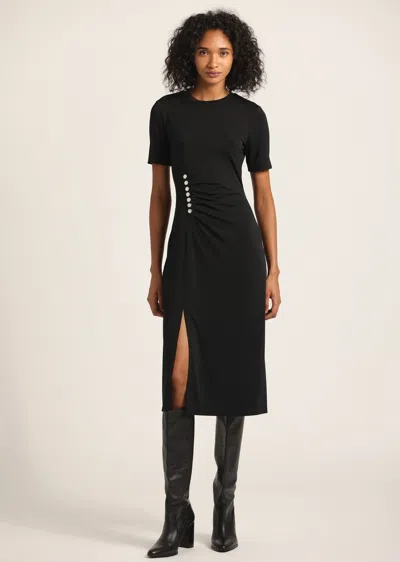 Derek Lam 10 Crosby Lucille Pleated Stud Dress In Black