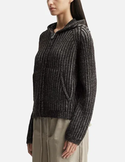 Our Legacy Leve Hood Zip-up Sweater In Brown