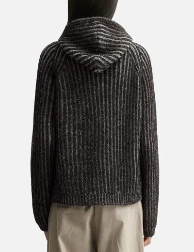 Our Legacy Leve Hood Zip-up Sweater In Brown