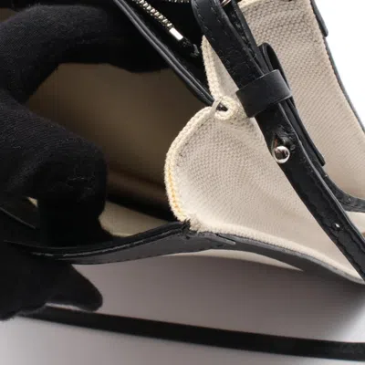 Pre-owned Balenciaga Black Ivory Navy Canvas Leather Pochette Shoulder Bag ()