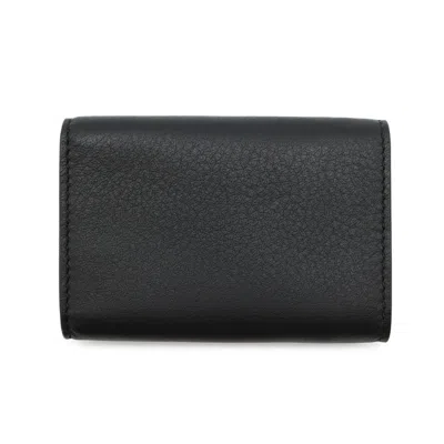 Pre-owned Balenciaga Black Leather Wallet (tri-fold) ()