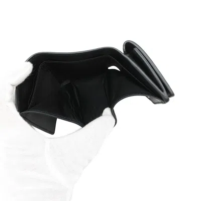 Pre-owned Balenciaga Black Leather Wallet (tri-fold) ()