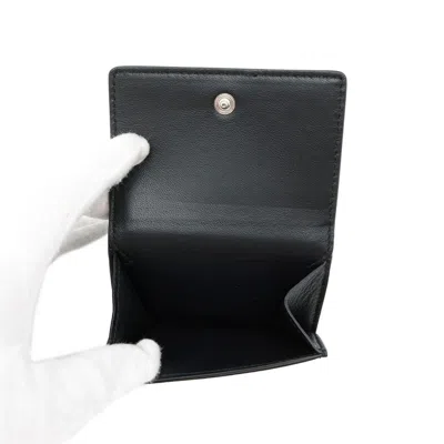 Pre-owned Balenciaga Black Leather Wallet (tri-fold) ()