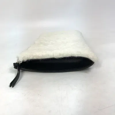 Pre-owned Balenciaga Black White Leather Leather Clutch Bag () In Multi