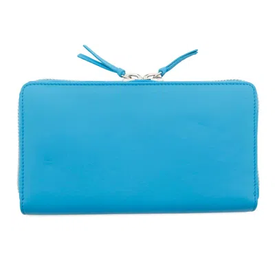Pre-owned Balenciaga Light Blue Leather Long Wallet (bi-fold) ()
