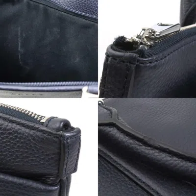 Pre-owned Bally Navy Leather Handbag Shoulder Bag () In Blue