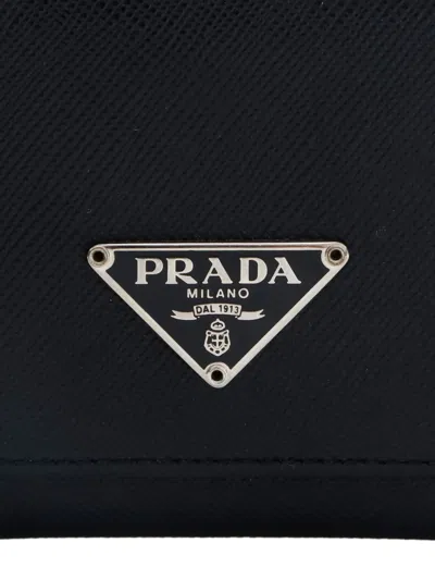 Pre-owned Prada 2010-2020s Triangle-logo Wallet In Black