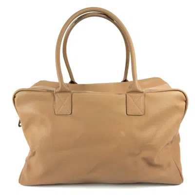Pre-owned Bottega Veneta Beige Orange Pvc Boston Bag Shoulder Bag () In Multi