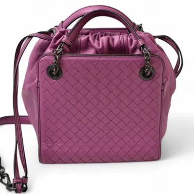 Pre-owned Bottega Veneta Purple Leather Handbag Shoulder Bag ()