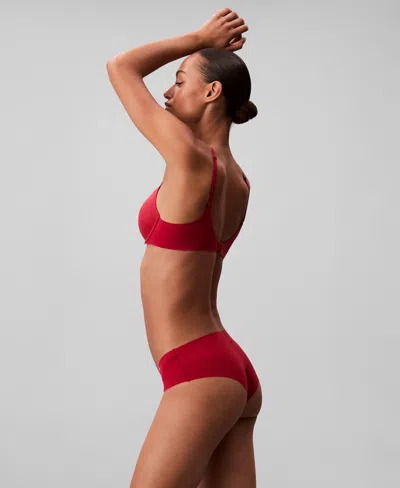 Calvin Klein Women's Invisibles Thong In Red