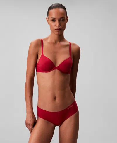 Calvin Klein Women's Invisibles Thong In Red