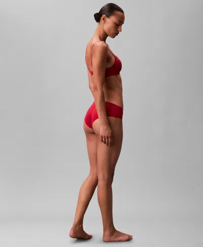 Calvin Klein Women's Invisibles Thong In Red