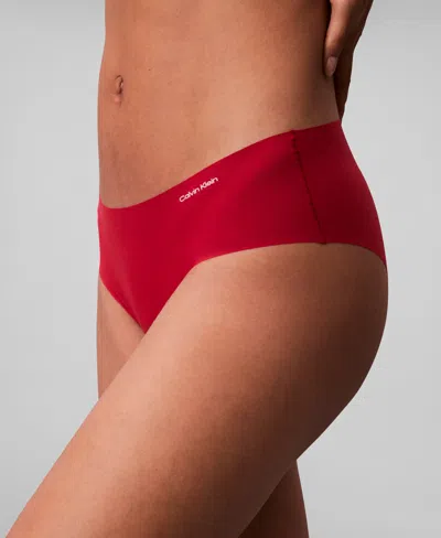 Calvin Klein Women's Invisibles Thong In Red