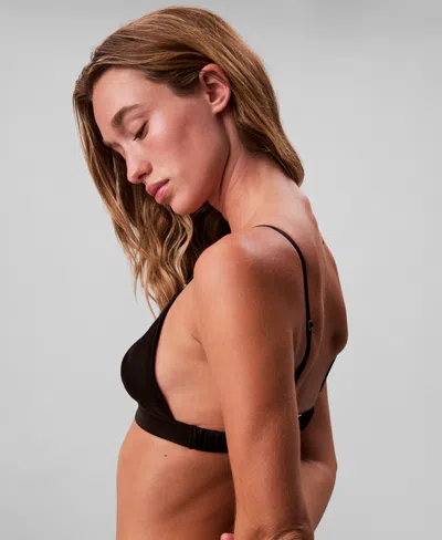 Calvin Klein Women's Triangle Cups Moderate Coverage Bra In Black