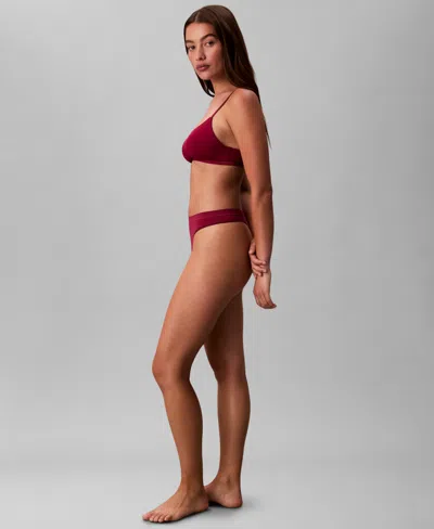 Calvin Klein Lightly Lined Bralette In Brown