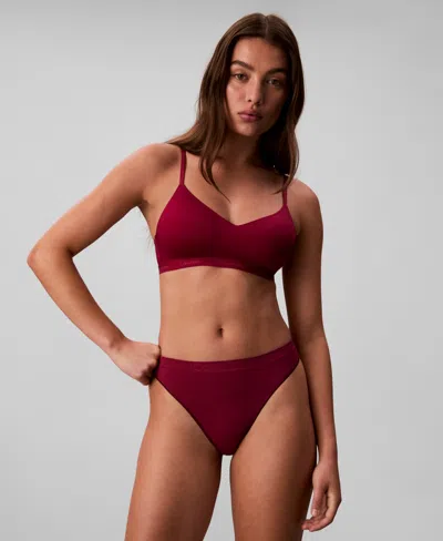 Calvin Klein Lightly Lined Bralette In Brown