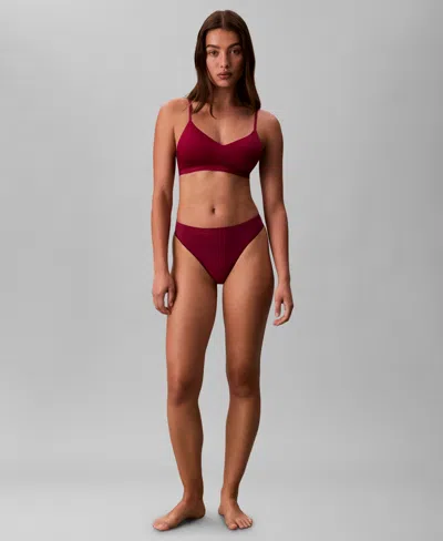 Calvin Klein Lightly Lined Bralette In Brown