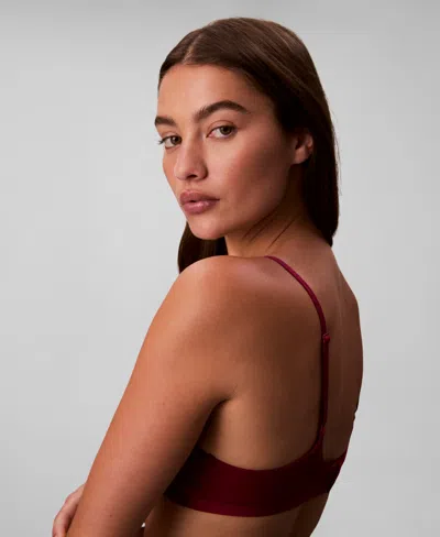 Calvin Klein Lightly Lined Bralette In Brown