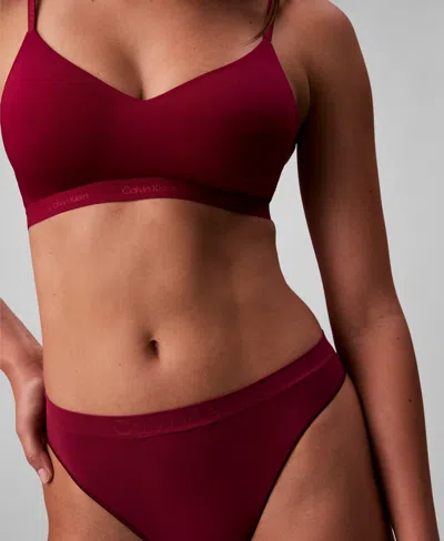 Calvin Klein Lightly Lined Bralette In Brown