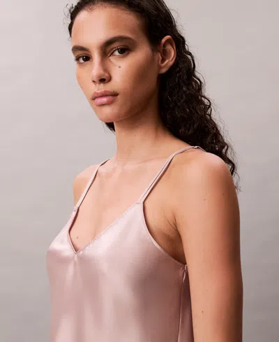 Calvin Klein Womens Satin Camisole Lace Shorts Sold Seperates In Brown