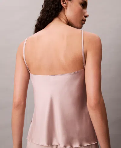 Calvin Klein Womens Satin Camisole Lace Shorts Sold Seperates In Brown