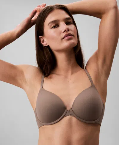Calvin Klein Perfectly Fit Full Coverage T-shirt Bra In Brown