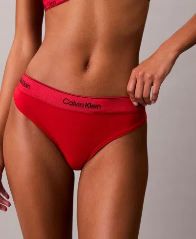 Calvin Klein Women's Flexible Fit Minimal Coverage Thongs In Red