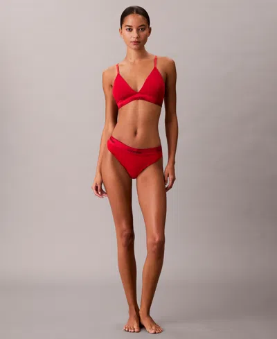 Calvin Klein Women's Flexible Fit Minimal Coverage Thongs In Red