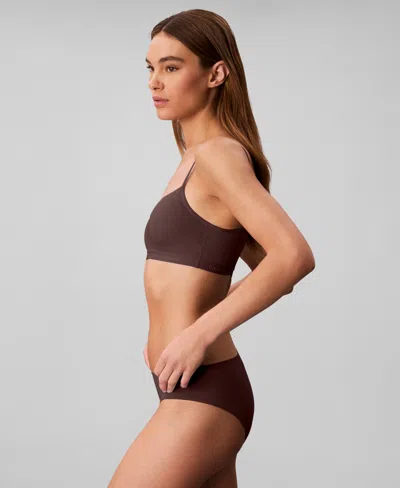 Calvin Klein Women's Form To Body Lightly Lined Bralette Qf7554 In Brown