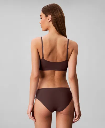 Calvin Klein Women's Form To Body Lightly Lined Bralette Qf7554 In Brown