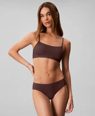 Calvin Klein Women's Form To Body Lightly Lined Bralette Qf7554 In Brown